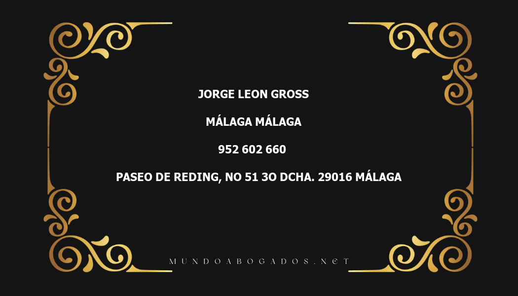 abogado Jorge Leon Gross en la localidad de Málaga