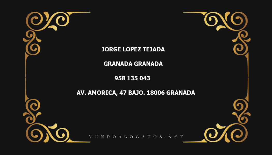 abogado Jorge Lopez Tejada en la localidad de Granada