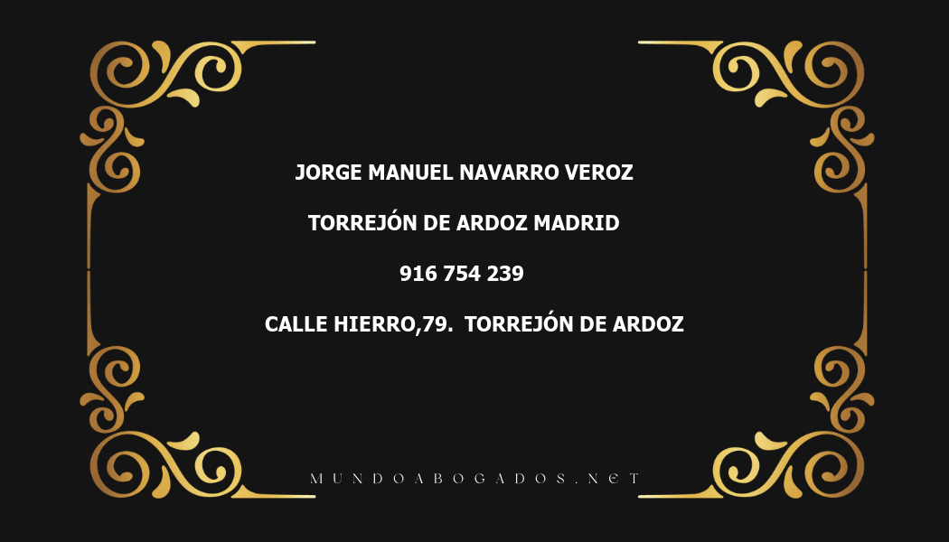 abogado Jorge Manuel Navarro Veroz en la localidad de Torrejón de Ardoz