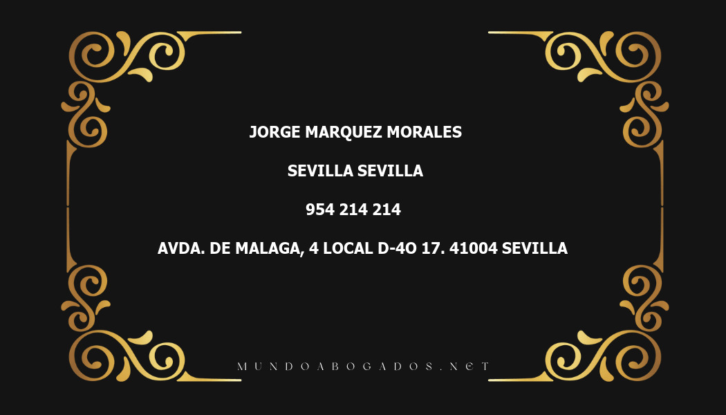 abogado Jorge Marquez Morales en la localidad de Sevilla