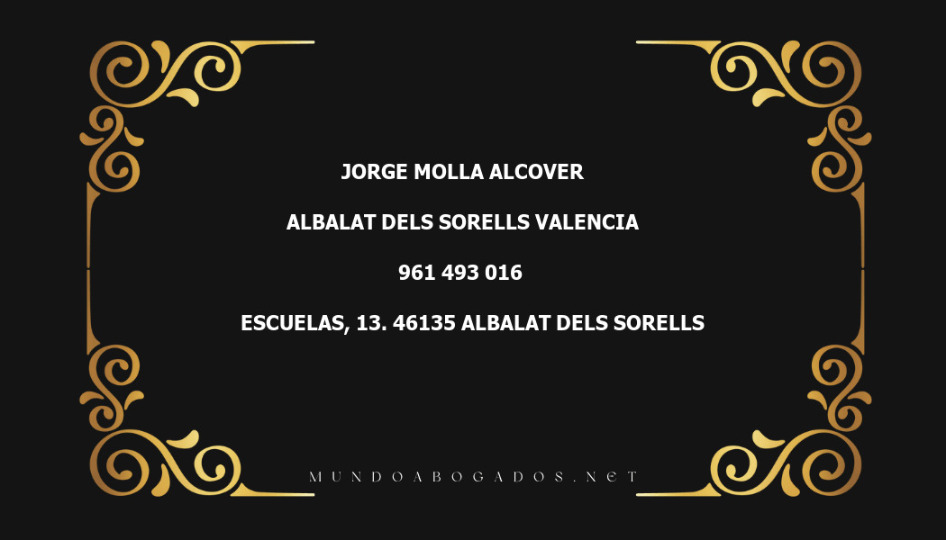 abogado Jorge Molla Alcover en la localidad de Albalat Dels Sorells