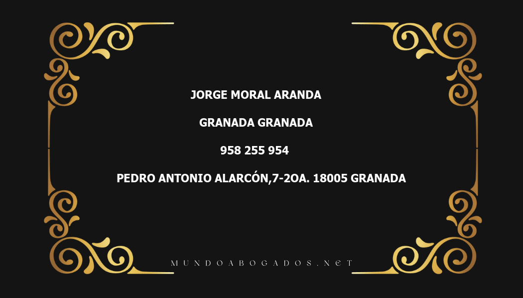 abogado Jorge Moral Aranda en la localidad de Granada