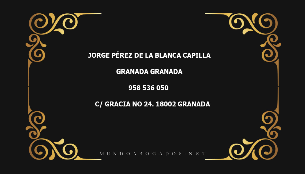 abogado Jorge Pérez De La Blanca Capilla en la localidad de Granada