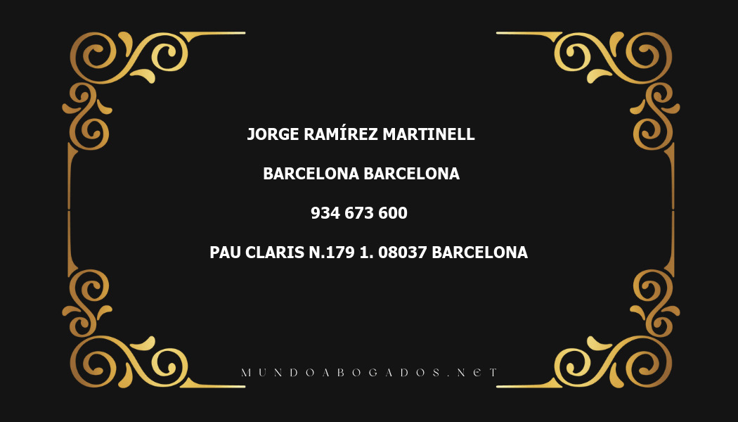 abogado Jorge Ramírez Martinell en la localidad de Barcelona