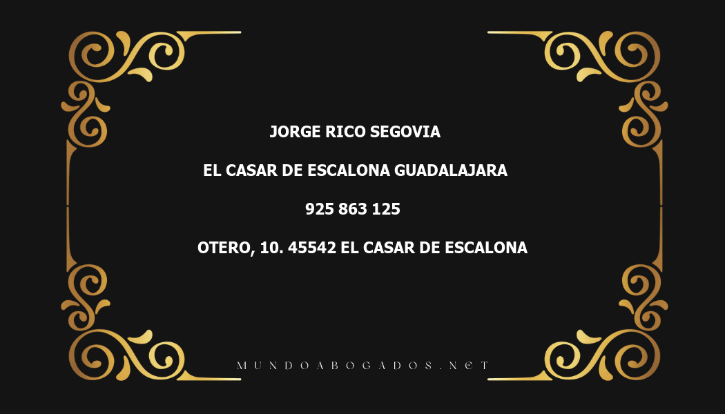 abogado Jorge Rico Segovia en la localidad de El Casar de Escalona