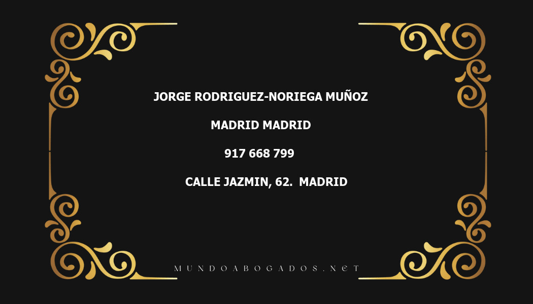 abogado Jorge Rodriguez-Noriega Muñoz en la localidad de Madrid