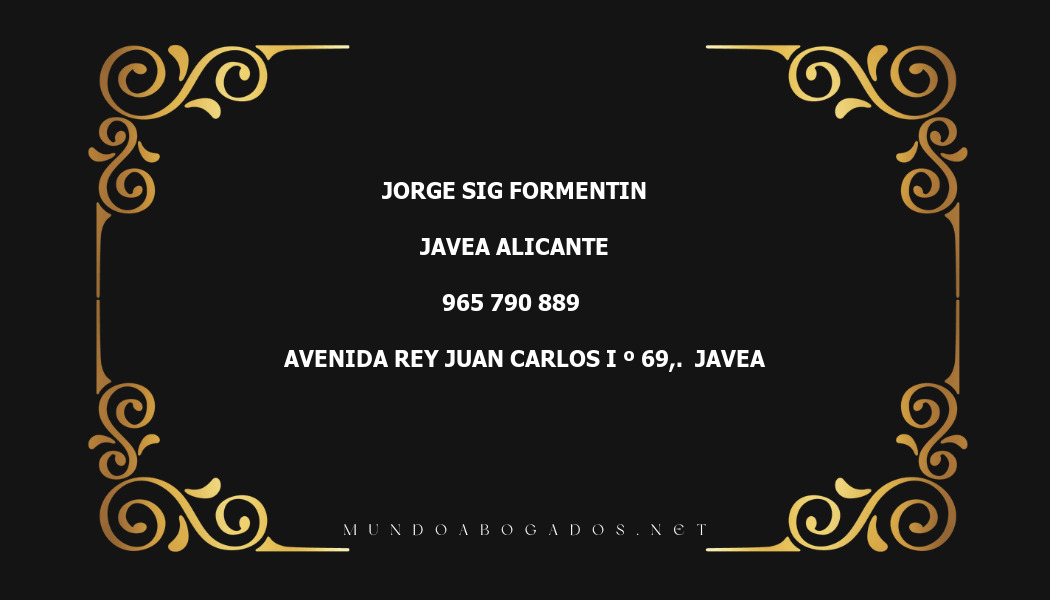 abogado Jorge Sig Formentin en la localidad de Javea