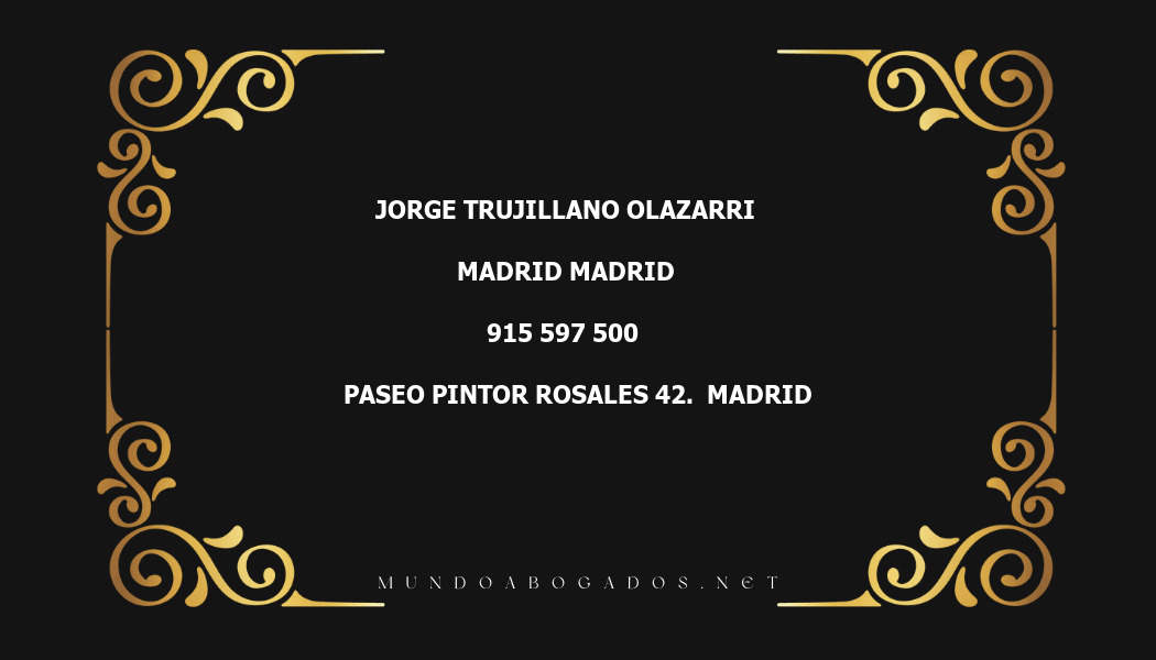 abogado Jorge Trujillano Olazarri en la localidad de Madrid