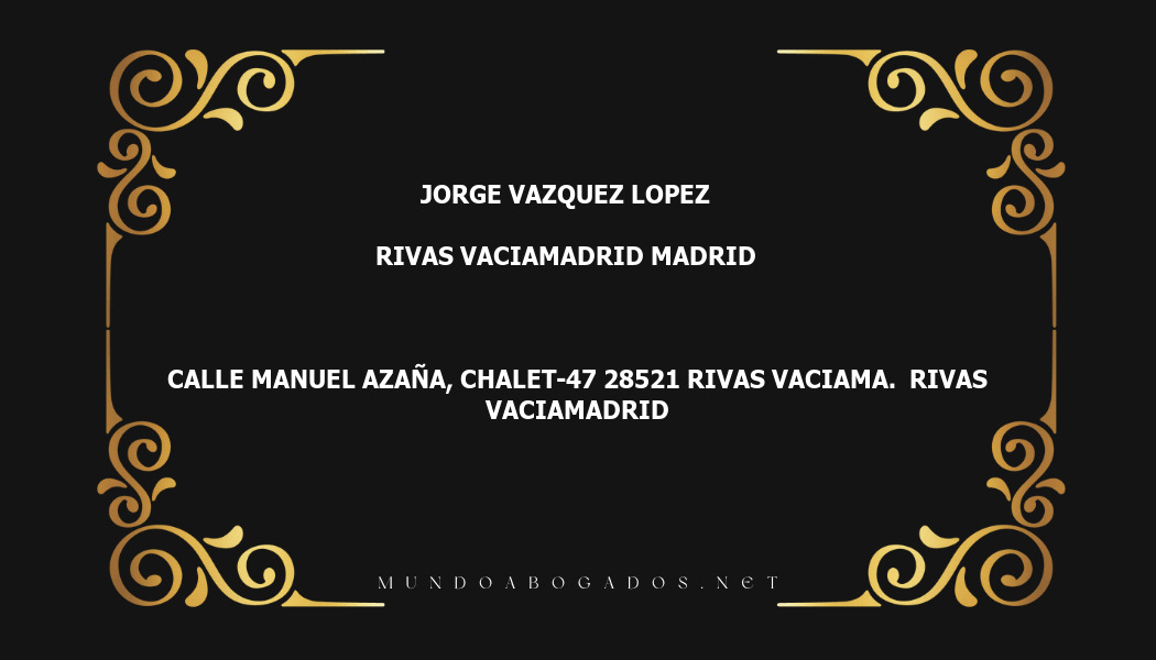 abogado Jorge Vazquez Lopez en la localidad de Rivas Vaciamadrid