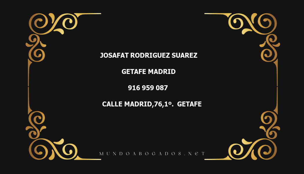 abogado Josafat Rodriguez Suarez en la localidad de Getafe