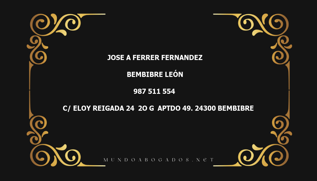 abogado Jose A Ferrer Fernandez en la localidad de Bembibre