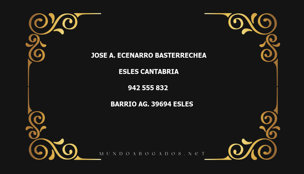 abogado Jose A. Ecenarro Basterrechea en la localidad de Esles