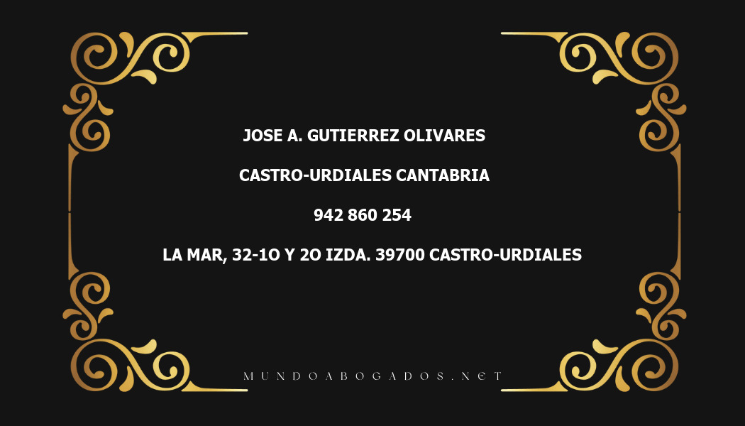 abogado Jose A. Gutierrez Olivares en la localidad de Castro-Urdiales