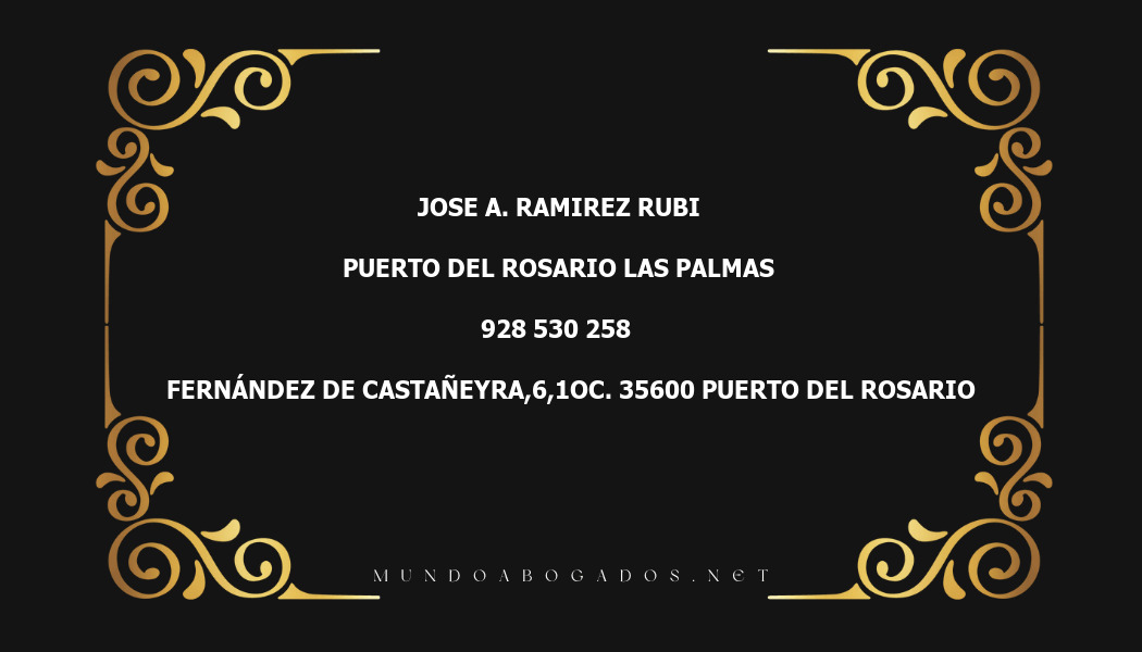 abogado Jose A. Ramirez Rubi en la localidad de Puerto del Rosario