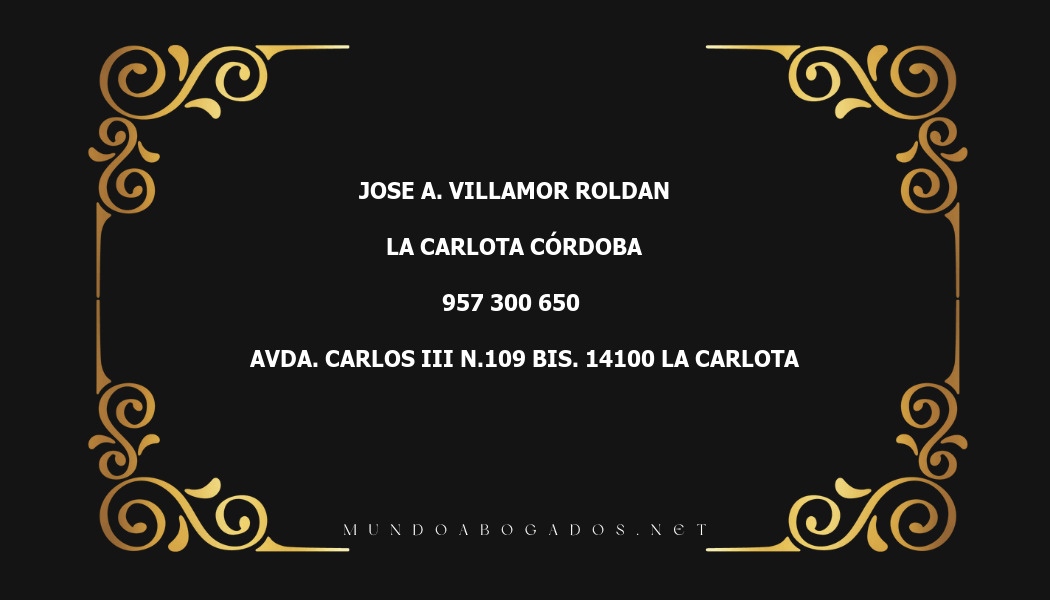 abogado Jose A. Villamor Roldan en la localidad de La Carlota