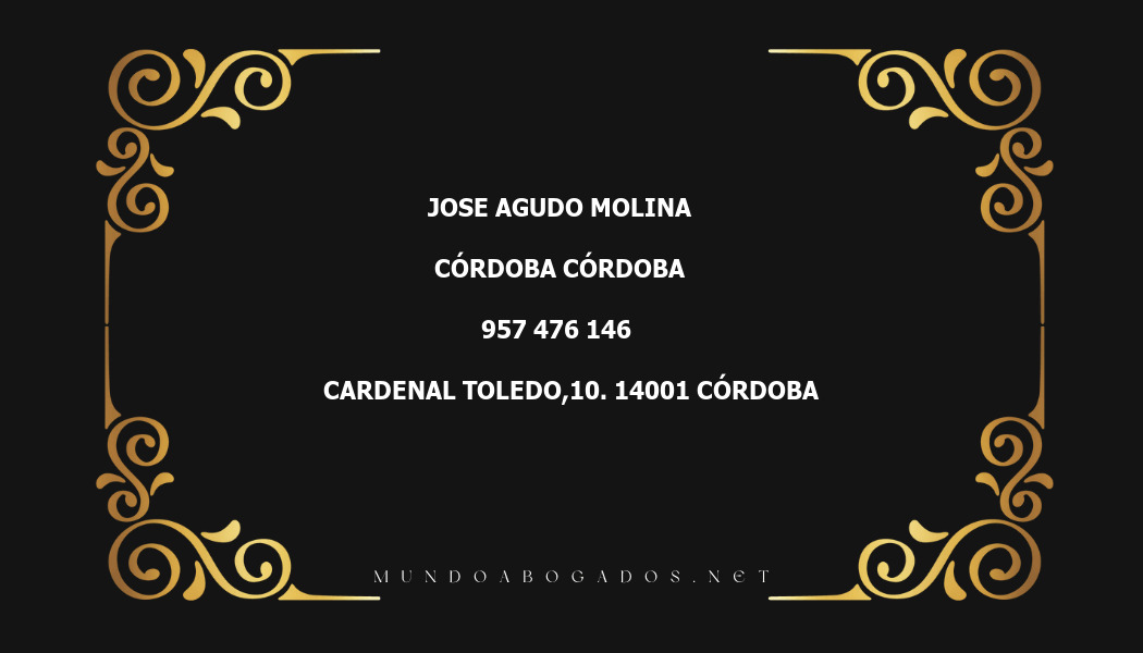 abogado Jose Agudo Molina en la localidad de Córdoba