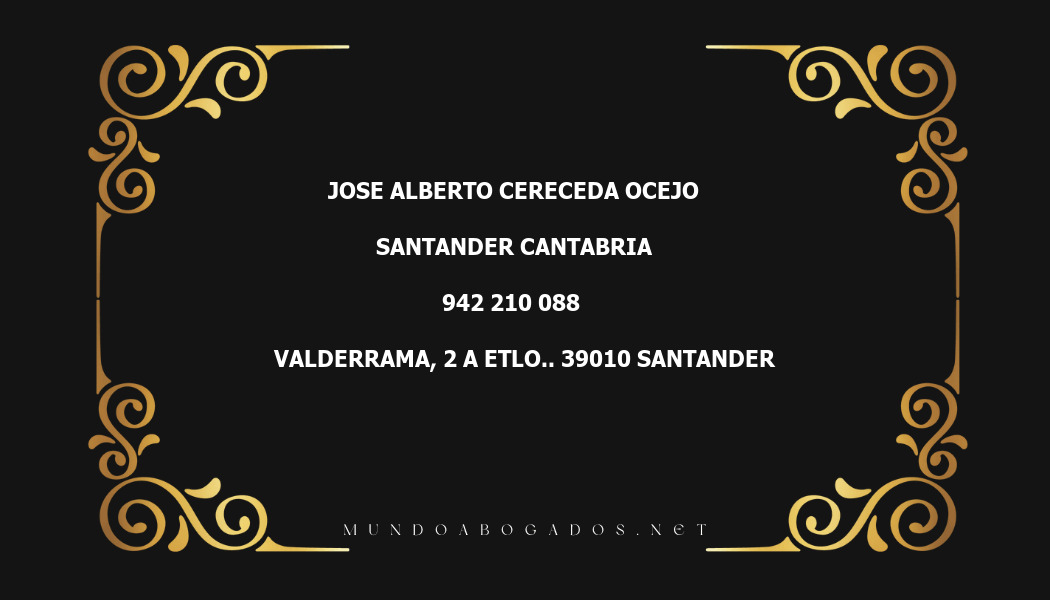 abogado Jose Alberto Cereceda Ocejo en la localidad de Santander