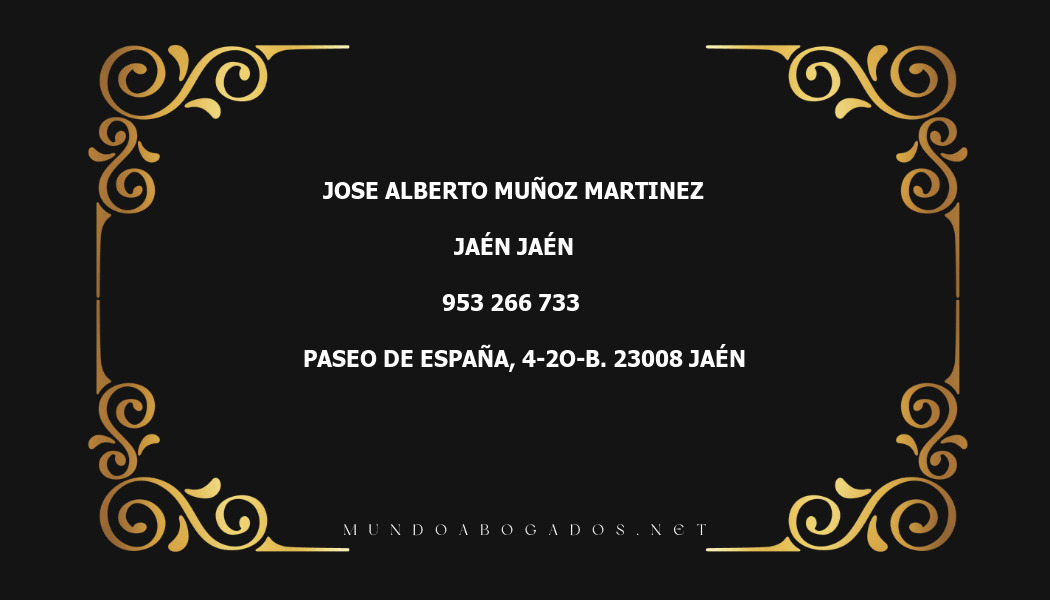 abogado Jose Alberto Muñoz Martinez en la localidad de Jaén