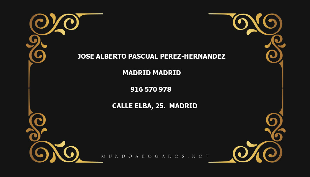 abogado Jose Alberto Pascual Perez-Hernandez en la localidad de Madrid