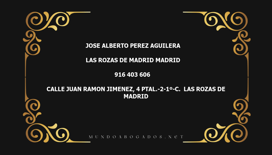 abogado Jose Alberto Perez Aguilera en la localidad de Las Rozas de Madrid