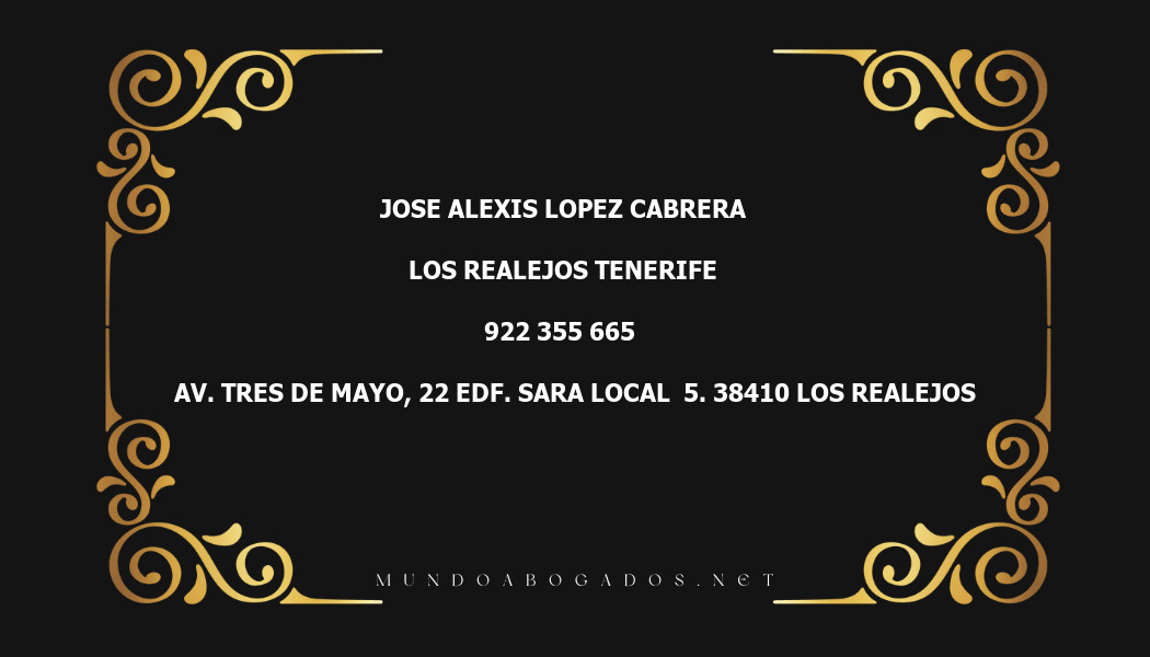 abogado Jose Alexis Lopez Cabrera en la localidad de Los Realejos