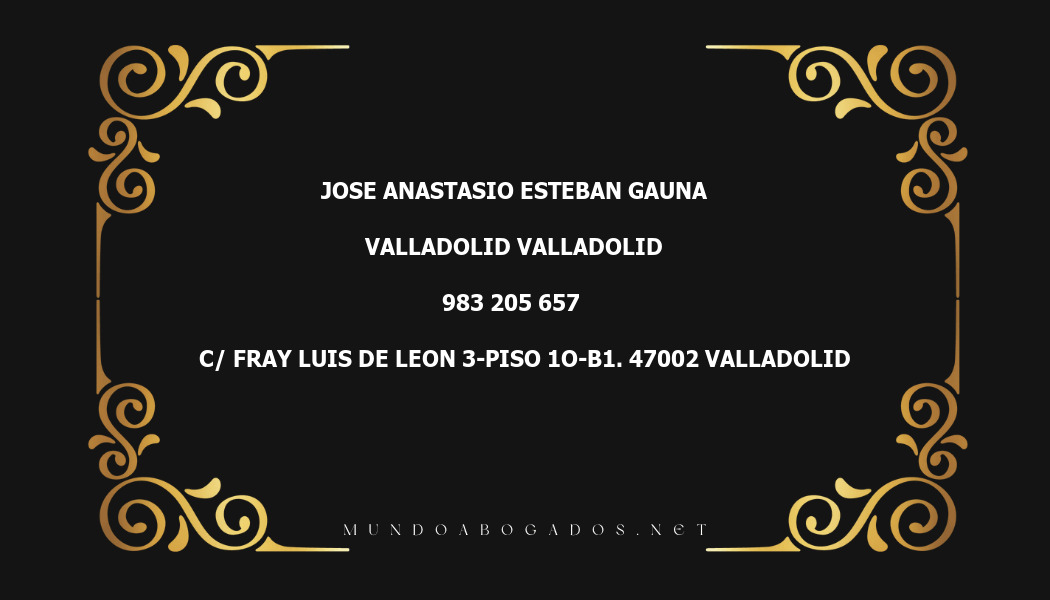 abogado Jose Anastasio Esteban Gauna en la localidad de Valladolid