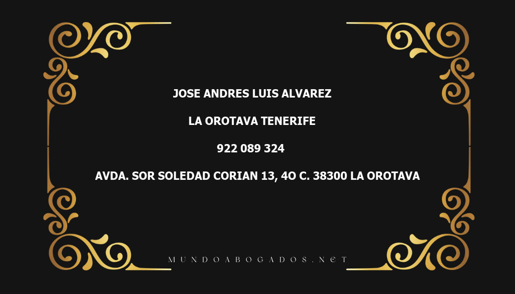 abogado Jose Andres Luis Alvarez en la localidad de La Orotava