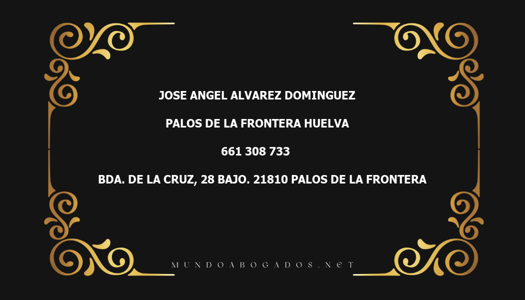 abogado Jose Angel Alvarez Dominguez en la localidad de Palos de la Frontera