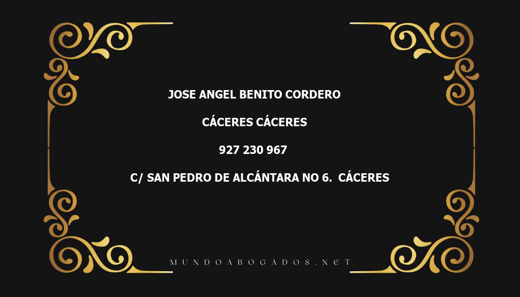 abogado Jose Angel Benito Cordero en la localidad de Cáceres