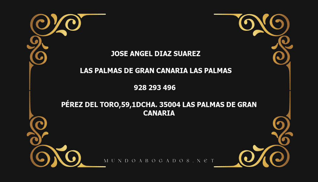 abogado Jose Angel Diaz Suarez en la localidad de Las Palmas de Gran Canaria