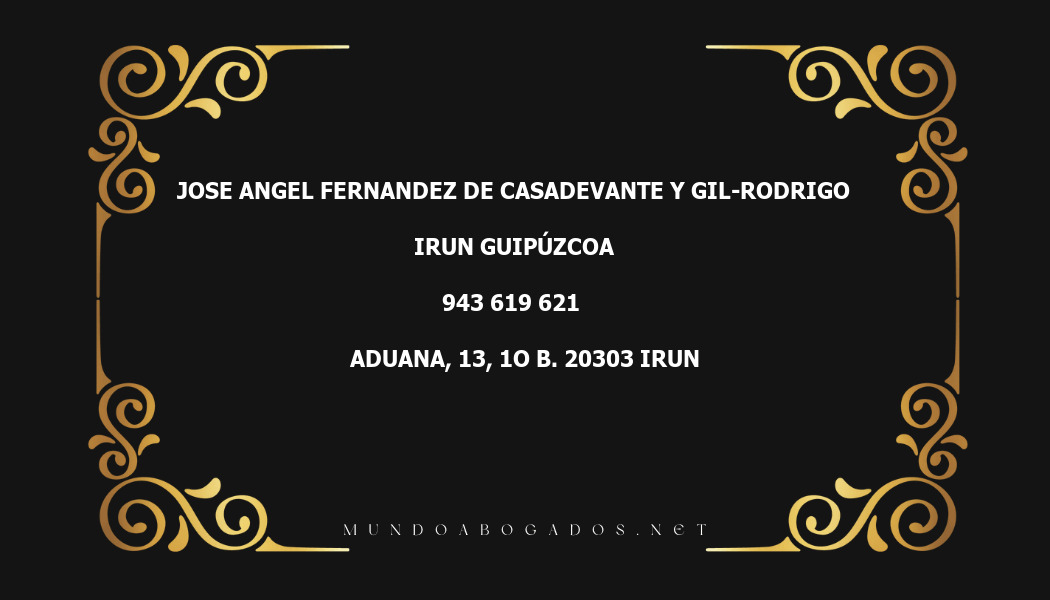 abogado Jose Angel Fernandez De Casadevante Y Gil-Rodrigo en la localidad de Irun