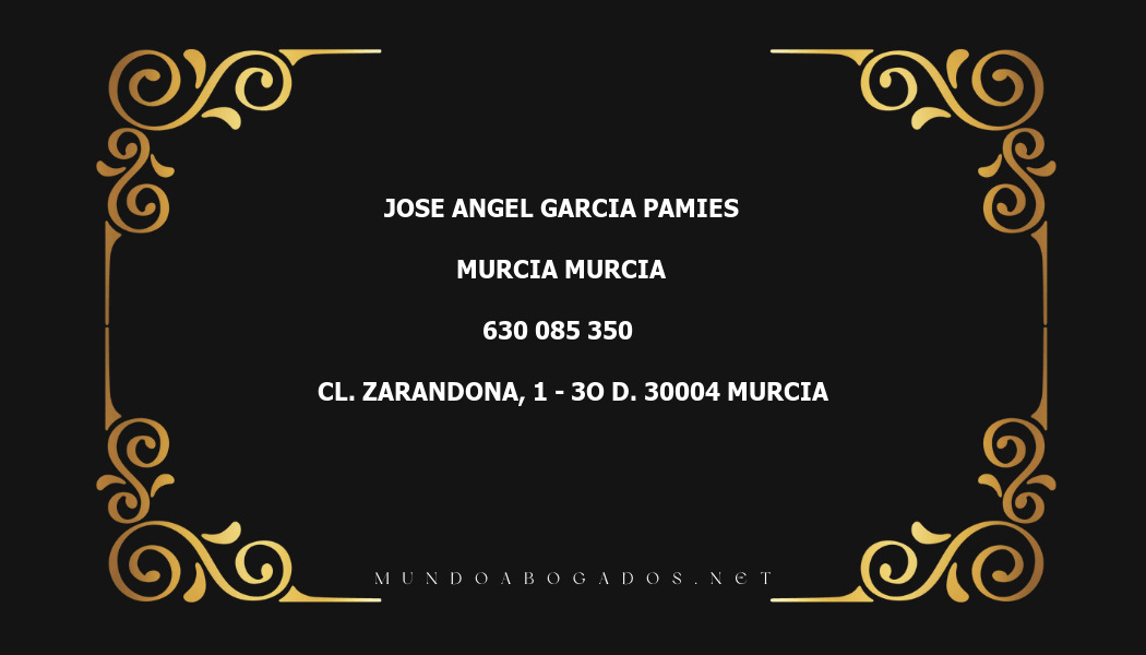 abogado Jose Angel Garcia Pamies en la localidad de Murcia