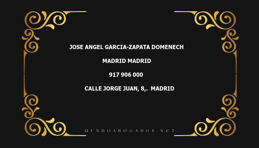 abogado Jose Angel Garcia-Zapata Domenech en la localidad de Madrid