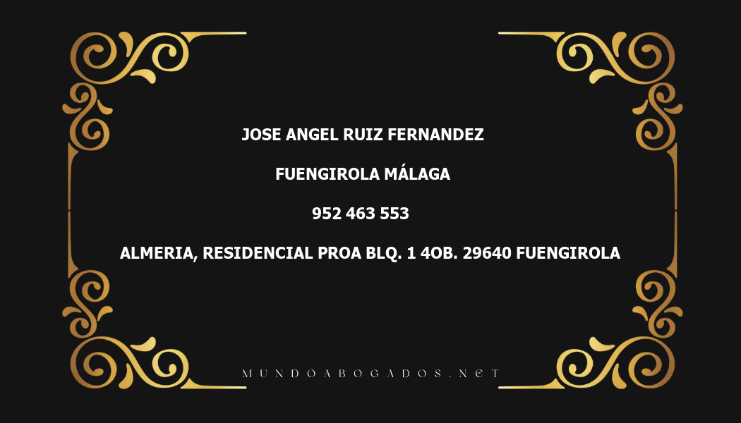 abogado Jose Angel Ruiz Fernandez en la localidad de Fuengirola