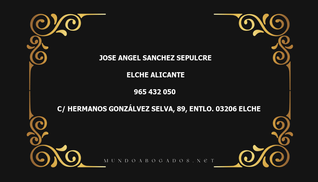 abogado Jose Angel Sanchez Sepulcre en la localidad de Elche