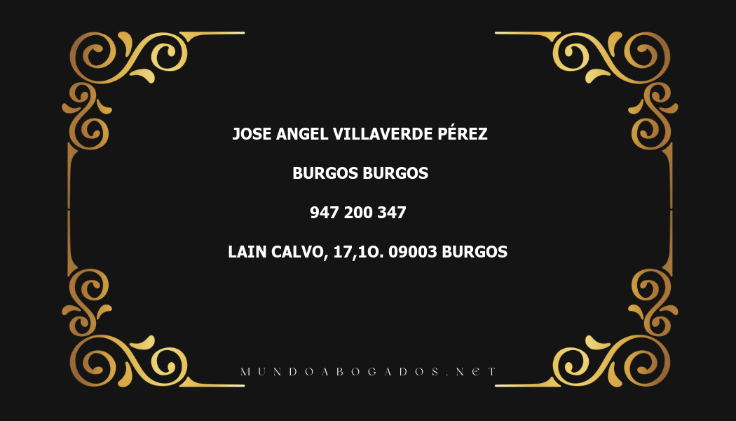 abogado Jose Angel Villaverde Pérez en la localidad de Burgos