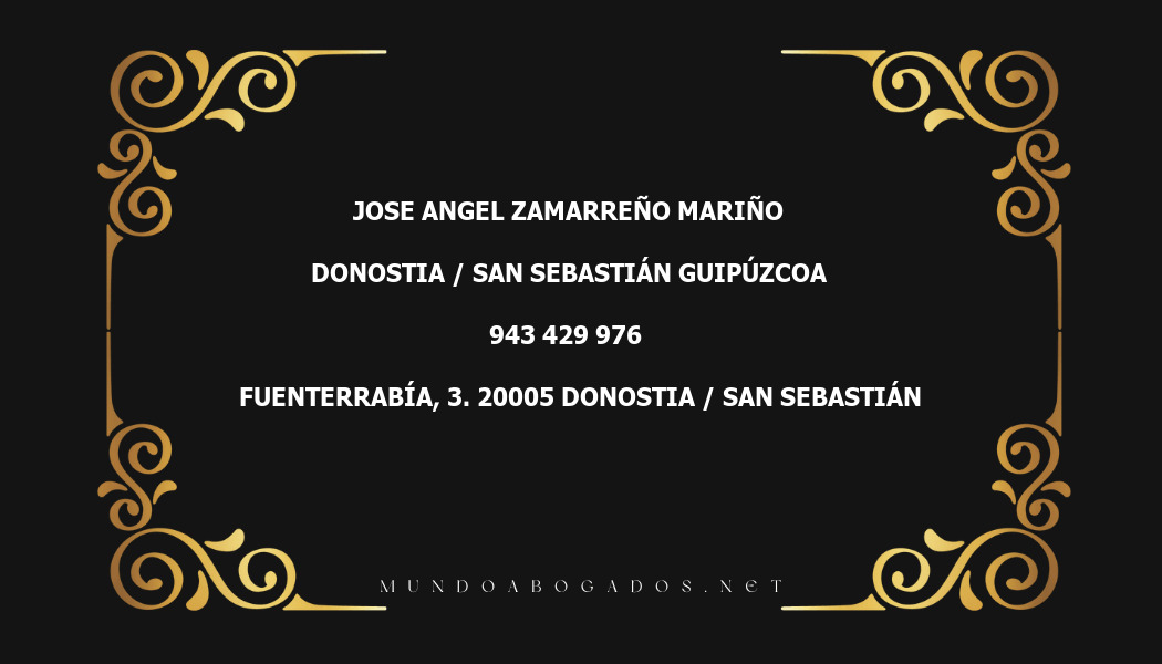 abogado Jose Angel Zamarreño Mariño en la localidad de Donostia / San Sebastián