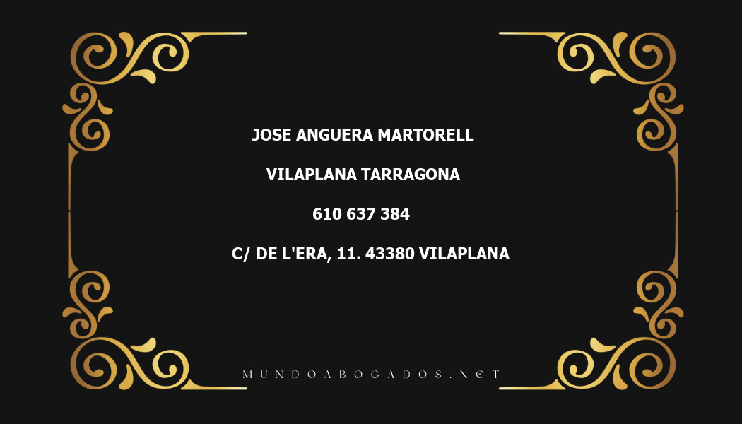 abogado Jose Anguera Martorell en la localidad de Vilaplana