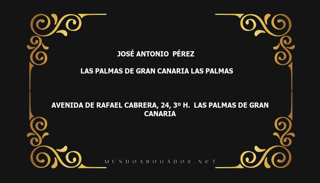 abogado José Antonio  Pérez en la localidad de Las Palmas de Gran Canaria