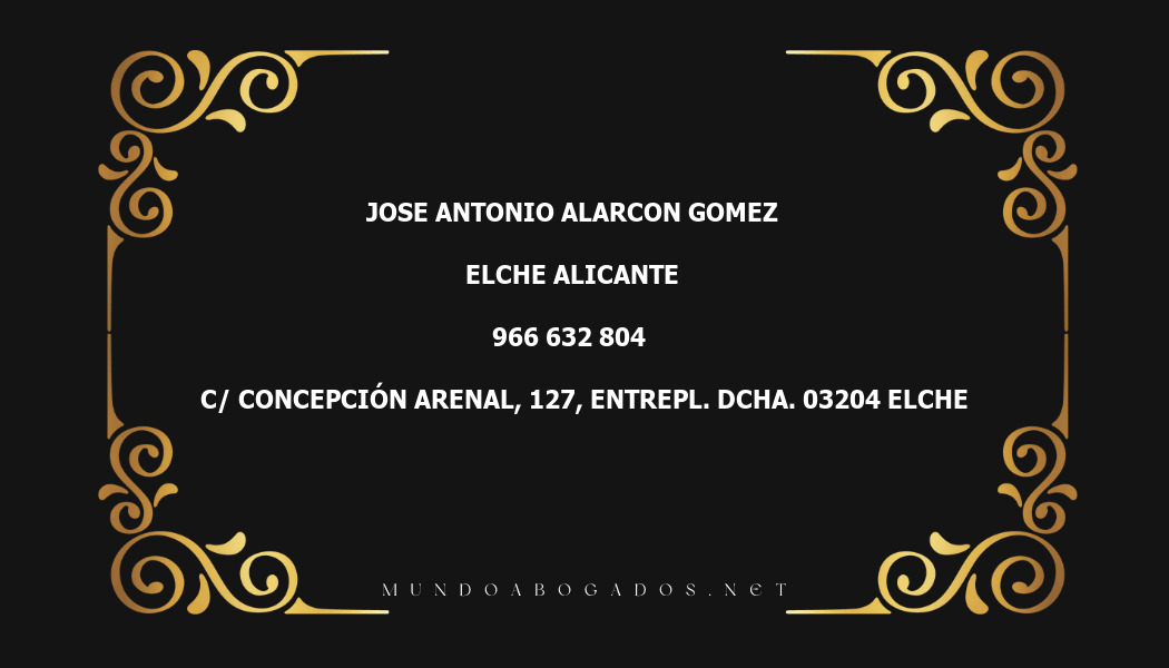 abogado Jose Antonio Alarcon Gomez en la localidad de Elche