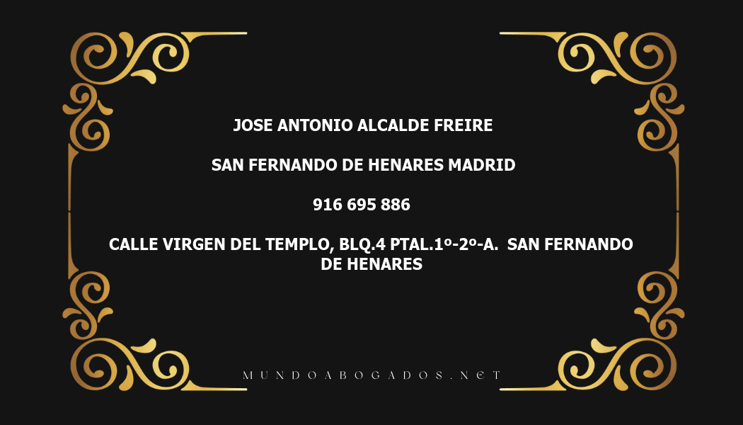 abogado Jose Antonio Alcalde Freire en la localidad de San Fernando de Henares