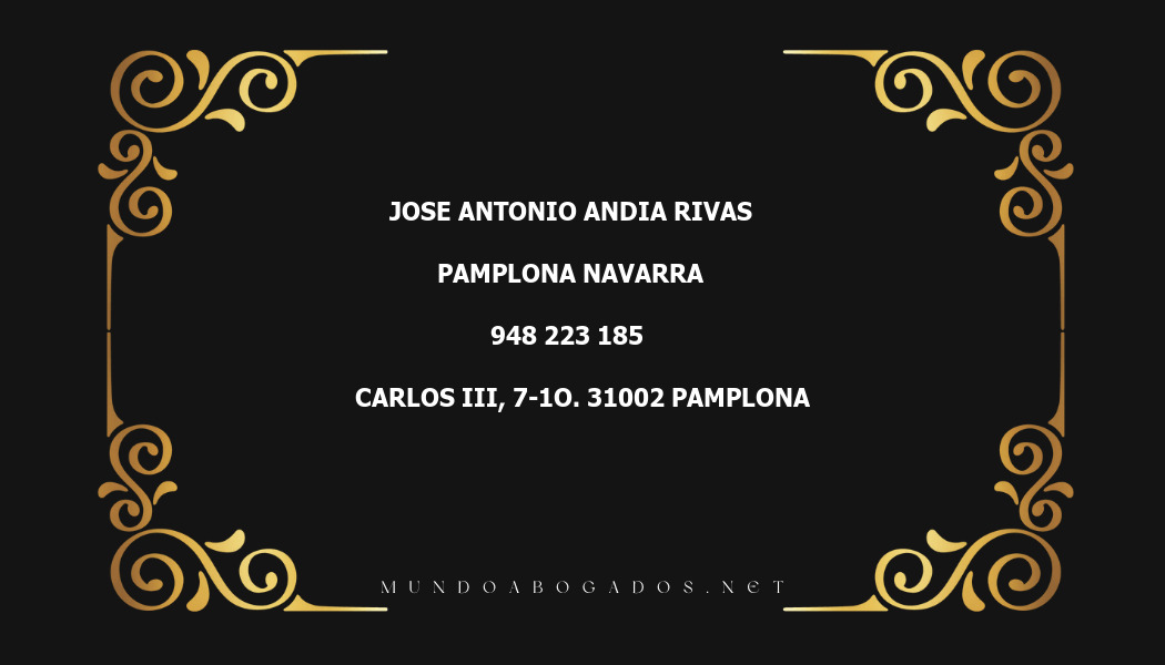 abogado Jose Antonio Andia Rivas en la localidad de Pamplona