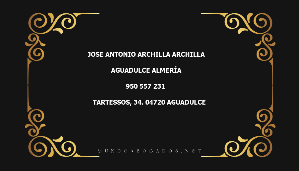 abogado Jose Antonio Archilla Archilla en la localidad de Aguadulce