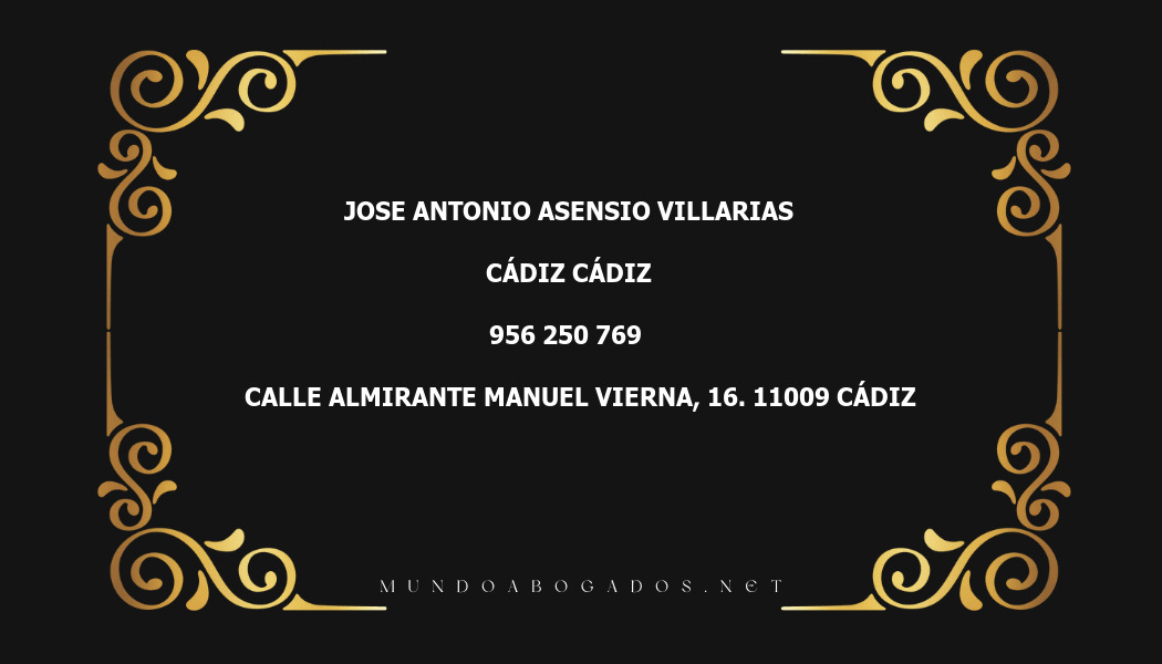 abogado Jose Antonio Asensio Villarias en la localidad de Cádiz