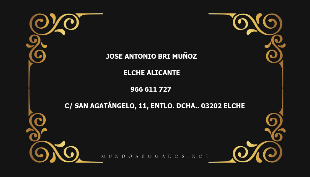 abogado Jose Antonio Bri Muñoz en la localidad de Elche