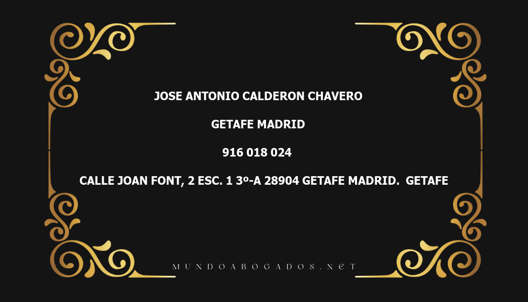 abogado Jose Antonio Calderon Chavero en la localidad de Getafe