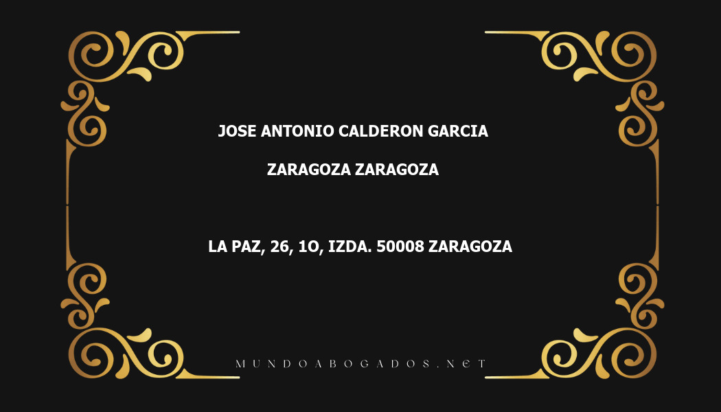 abogado Jose Antonio Calderon Garcia en la localidad de Zaragoza