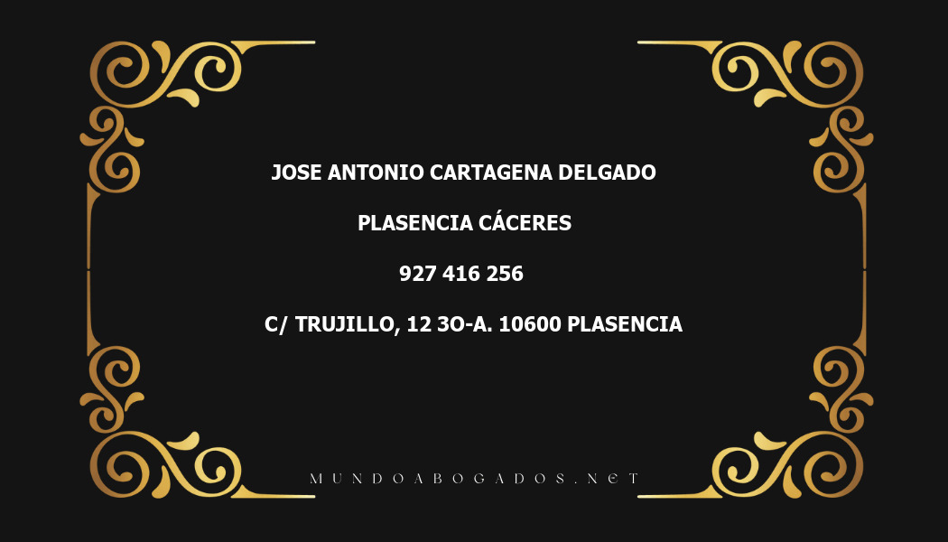 abogado Jose Antonio Cartagena Delgado en la localidad de Plasencia