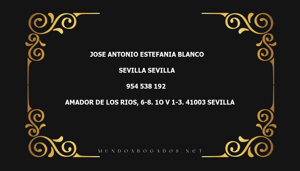 abogado Jose Antonio Estefania Blanco en la localidad de Sevilla