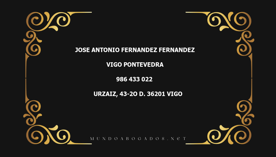 abogado Jose Antonio Fernandez Fernandez en la localidad de Vigo